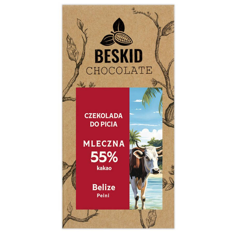 Beskid Chocolate czekolada pitna MLECZNA 55% Belize Peini 200g