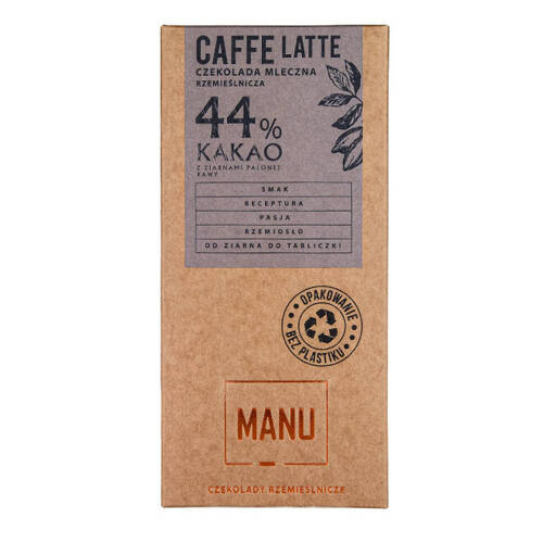 Manufaktura Czekolady MANU czekolada mleczna 44% caffe latte 60g