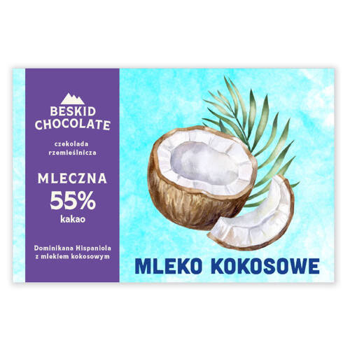 Beskid Chocolate | DOMINIKANA 55% z mlekiem kokosowym 70g