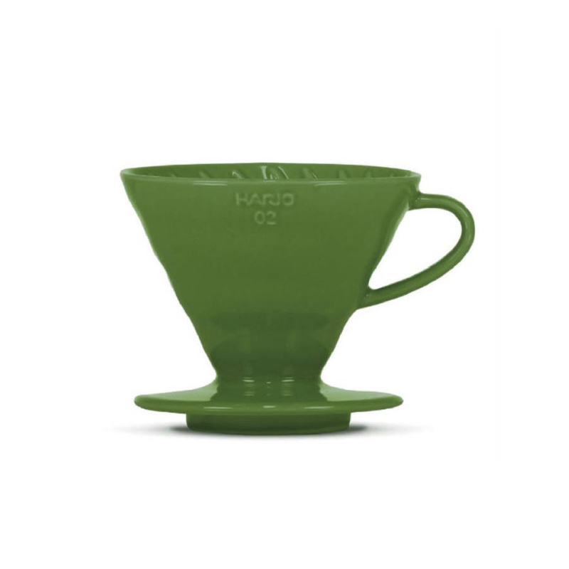 Ceramiczny dripper HARIO V60-02 + 40 szt. filtrów | CIEMNY ZIELONY