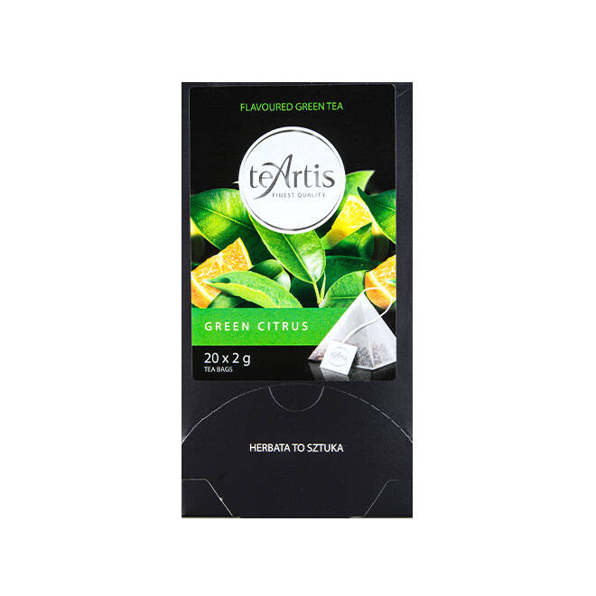 Herbata TEARTIS green citrus 20x2g | PIRAMIDKI