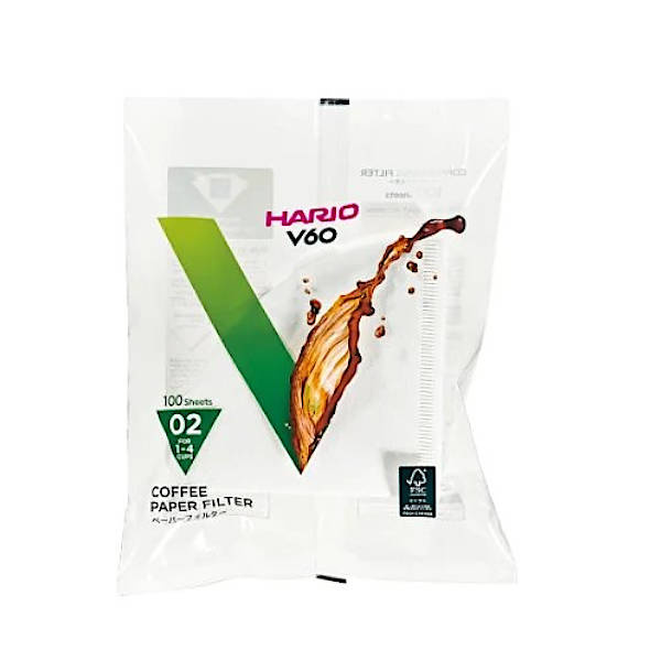 Filtry do HARIO V60-02 100szt. - BIAŁE